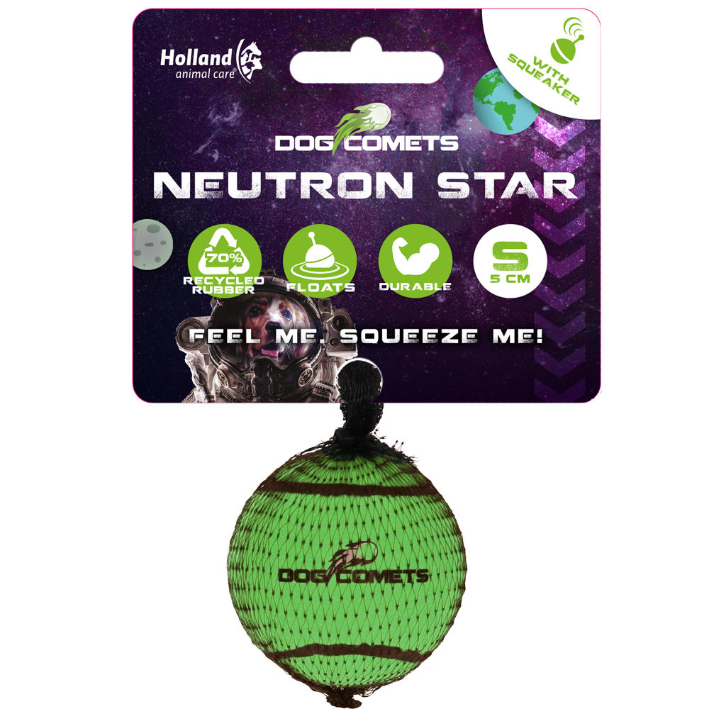 Dog Comets Neutron Star Tennis Ball With Squeaker S - dog toy