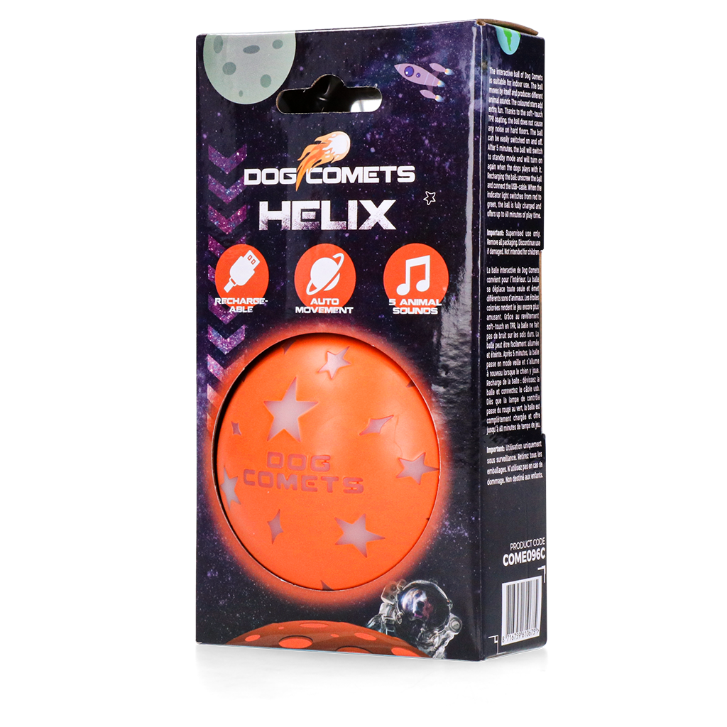 Dog Comets Helix Orange - dog toy