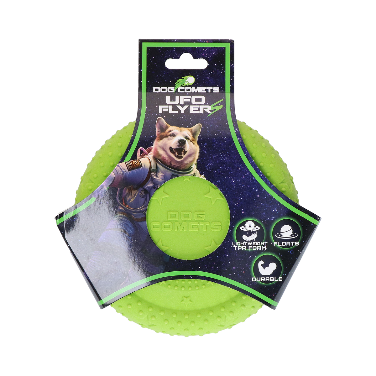 Dog Comets UFO Flyer — Color: Green, Size: S