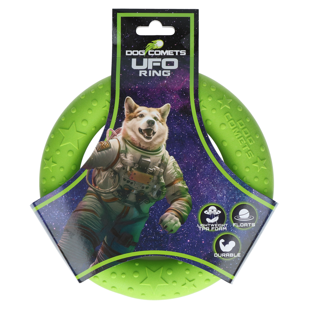 Dog Comets UFO Ring — Color: Green, Size: M