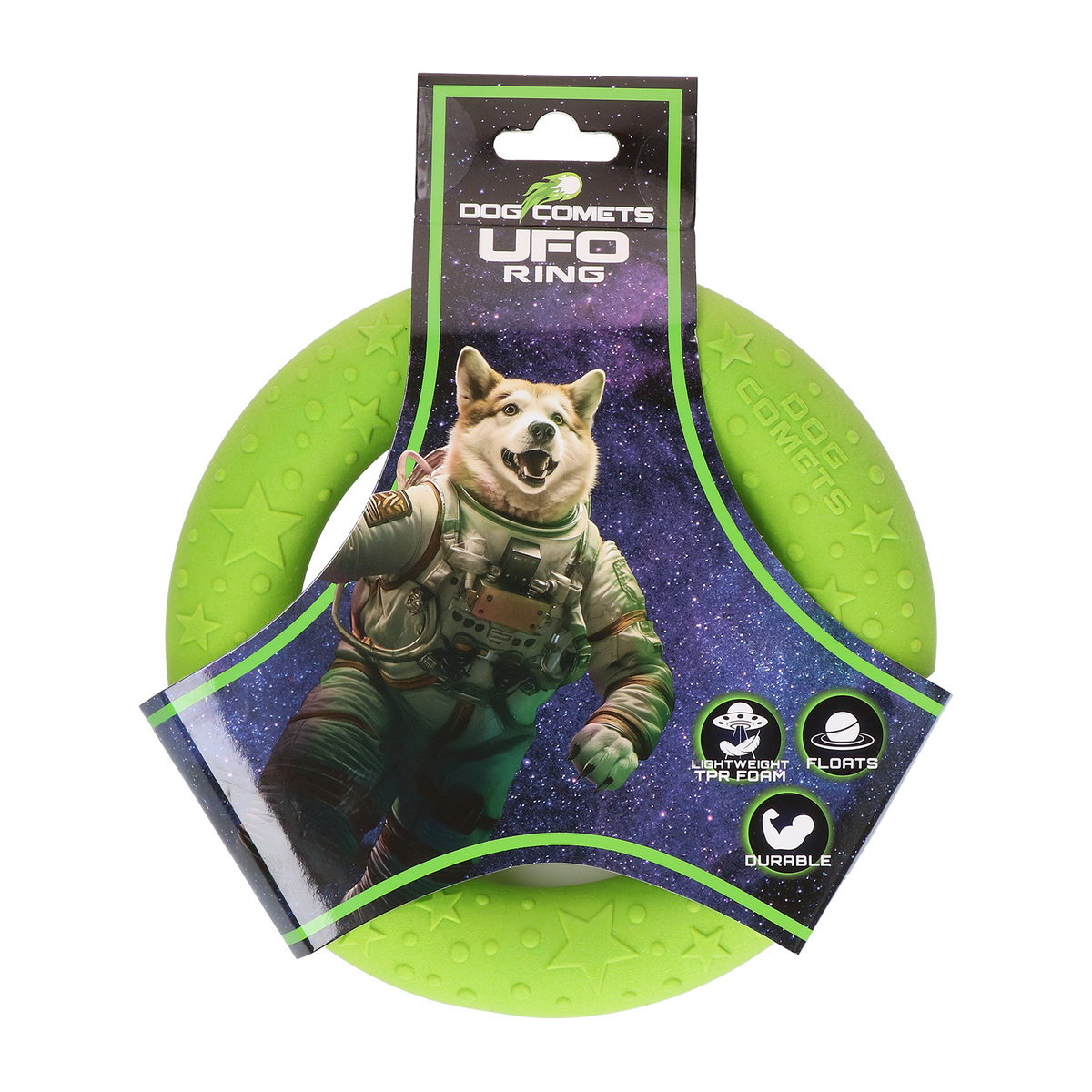 Dog Comets UFO Ring — Color: Green, Size: S