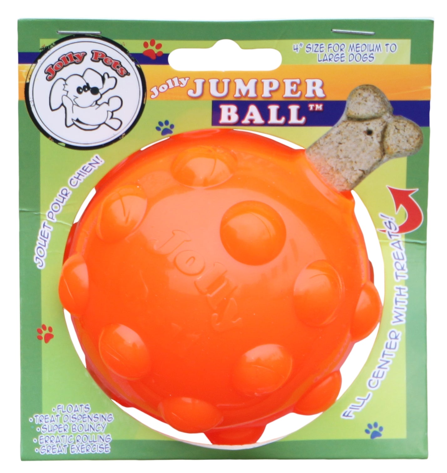 Jolly Jumper M (10 cm) orange dog ball toy