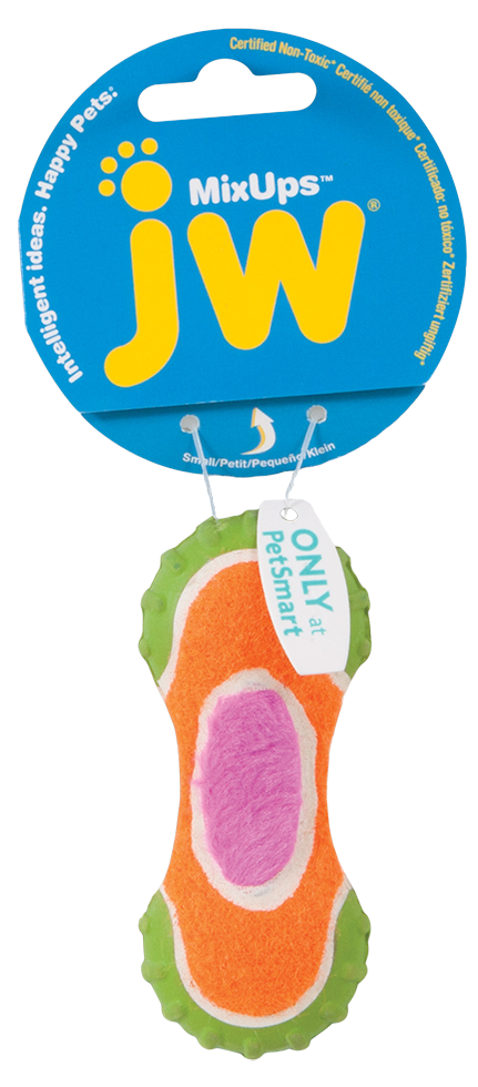 JW Mixups - Ribbed Barbell - dog toy