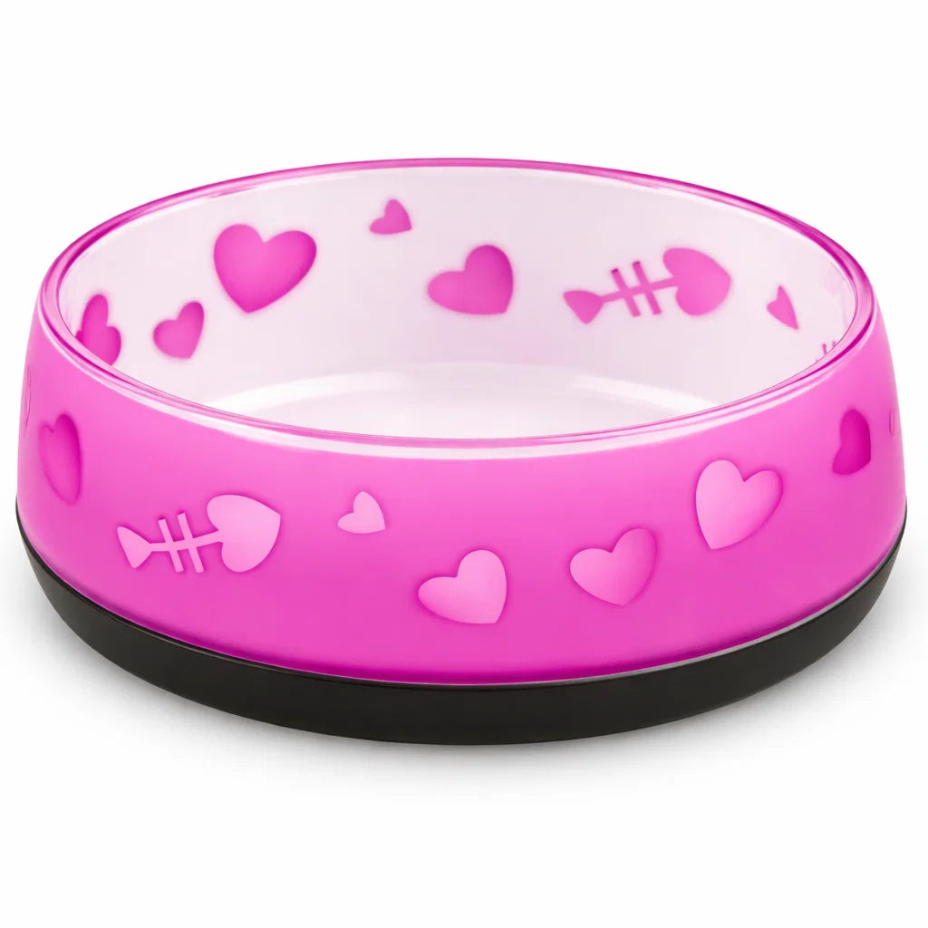 AFP Cat Love Bowl pink cat feeding bowl with anti-slip base