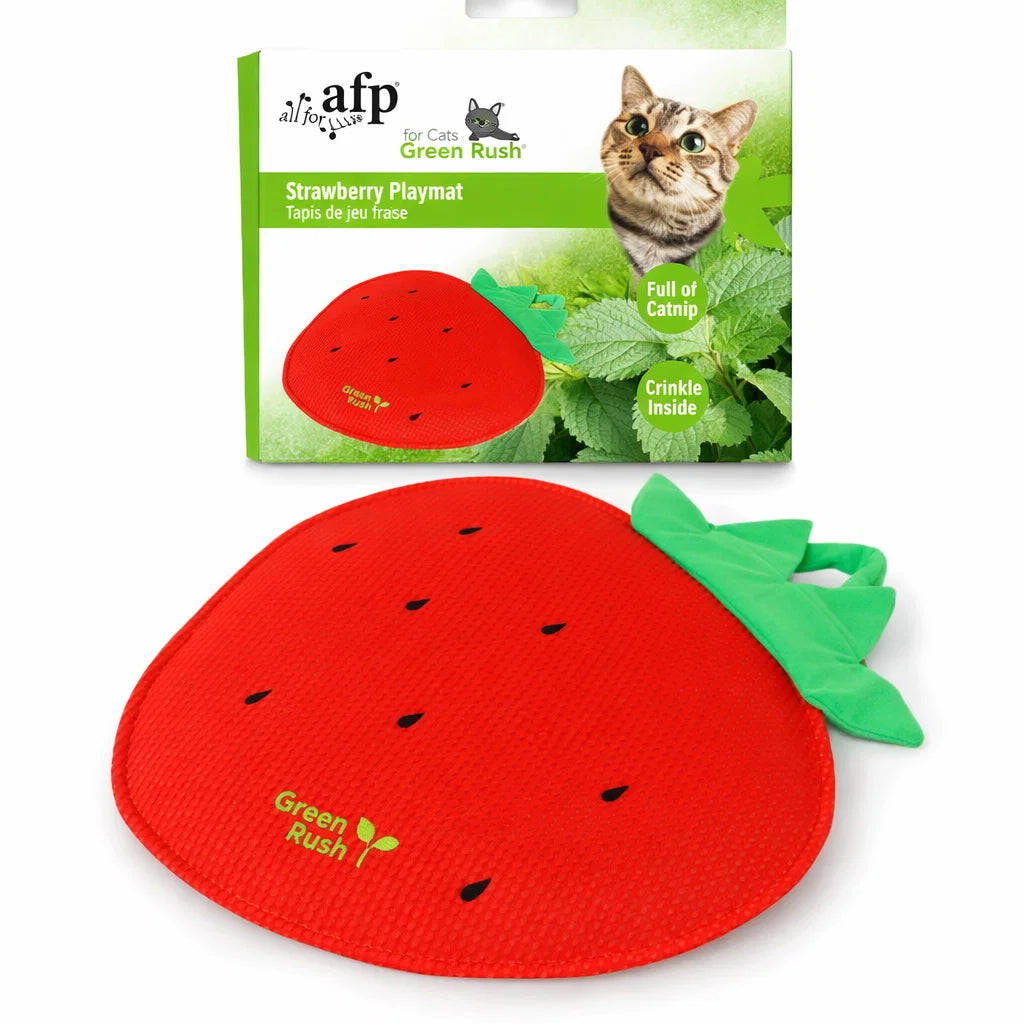 AFP Green Rush strawberry play mat in retail packaging