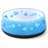 Close-up of AFP Cat Love Bowl with heart pattern and rubber base