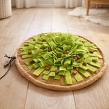 Green foldable snuffle mat with hidden dog treats