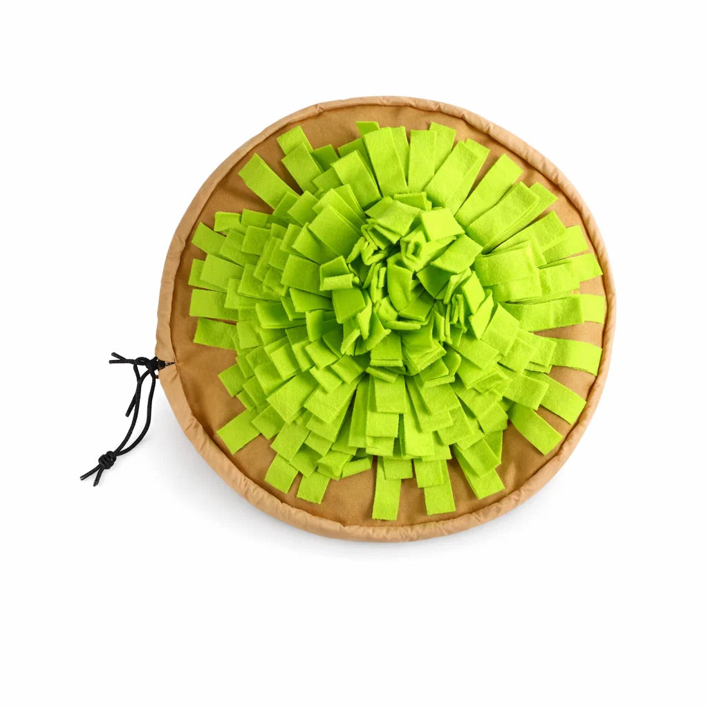 Green AFP foldable treat mat Dig It on white background