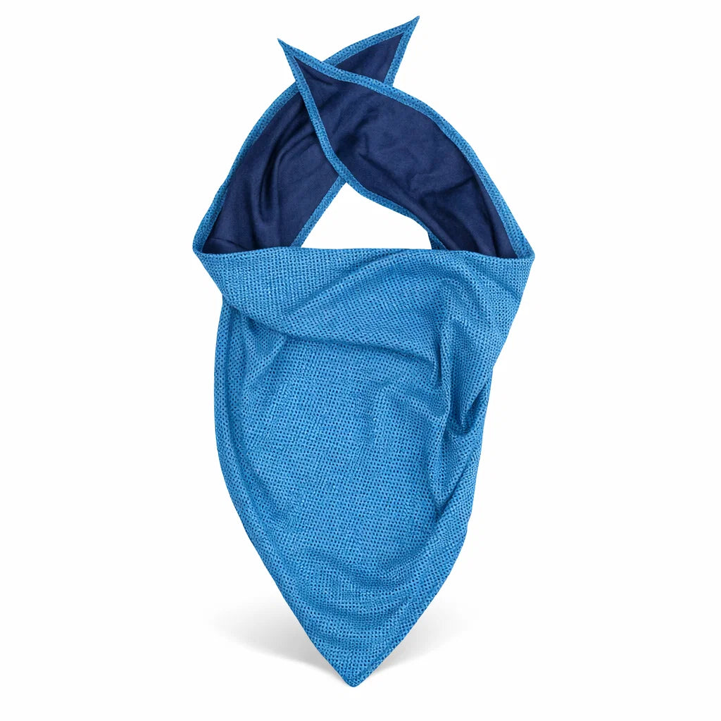 Blue cooling bandana for dogs on white background