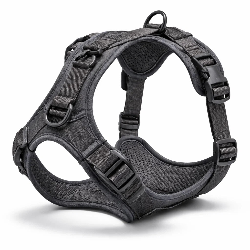 Premium no pull dog harness dark grey adjustable