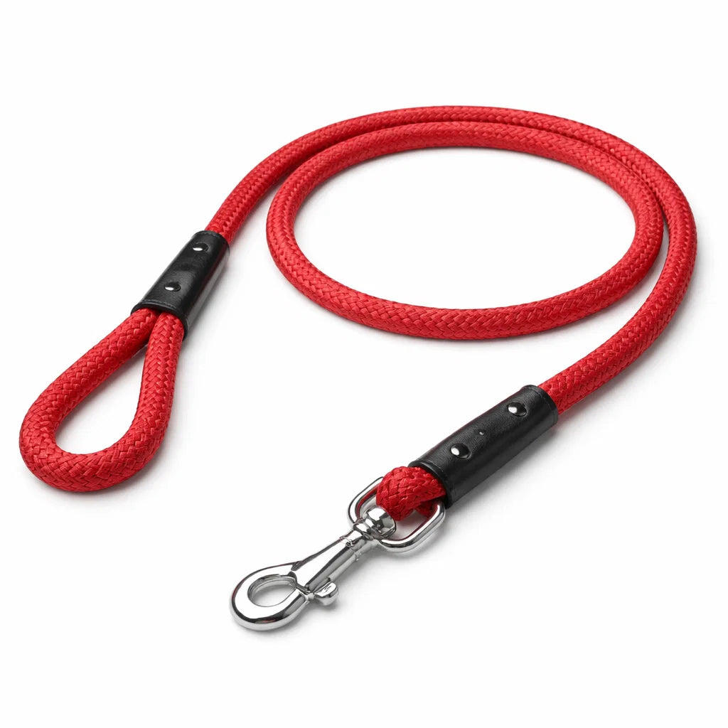 Braided rope dog leash 1 meter 12 mm front view