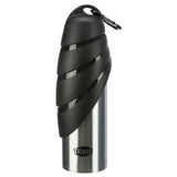 Trixie stainless steel dog water bottle 750 ml with black travel bowl attached